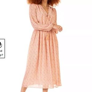 NWT Dex peach print wrap dress
